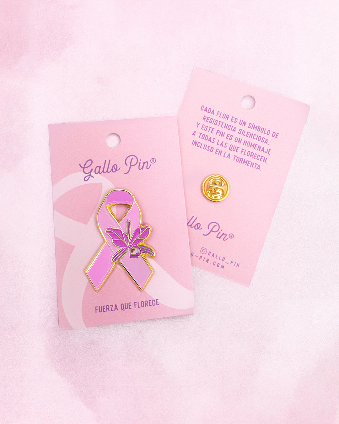 Pin Lazo Rosa - Fuerza que florece