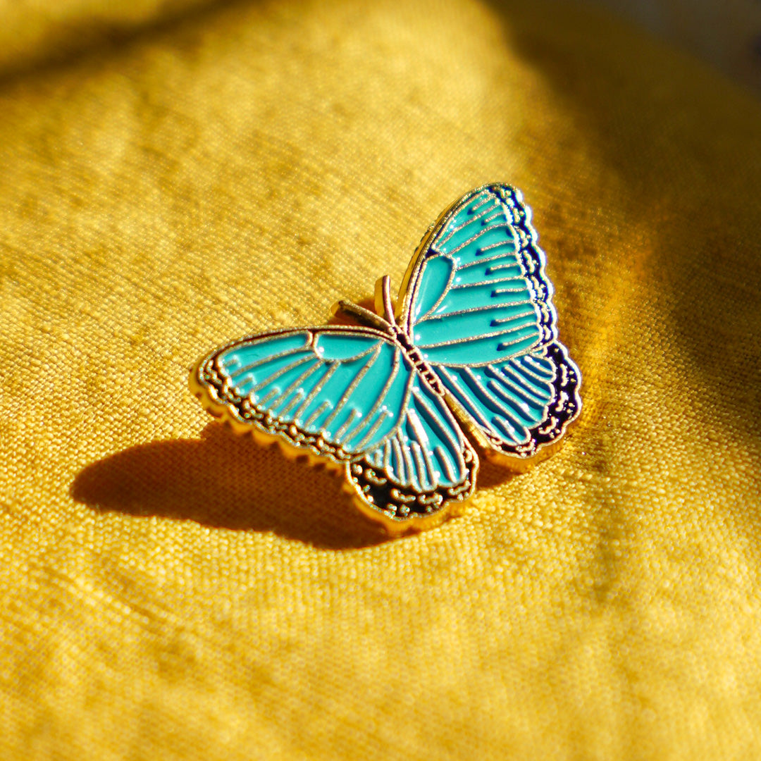 Blue Morpho Butterfly Enamel Pin