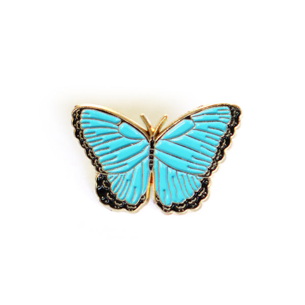 Blue Morpho Butterfly Enamel Pin