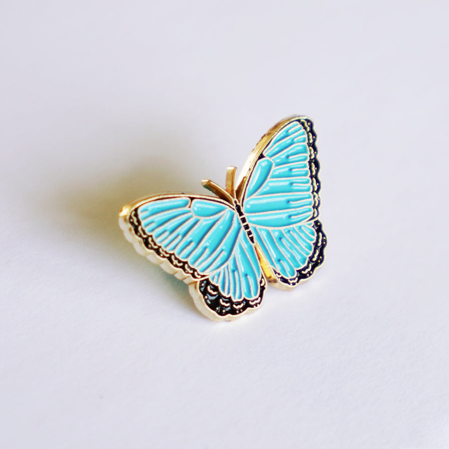 Blue Morpho Butterfly Enamel Pin